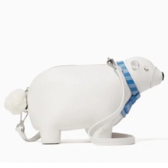 NWT Kate Spade New York Arctic Friends Polar Bear Crossbody Leather Bag - Picture 10 of 12